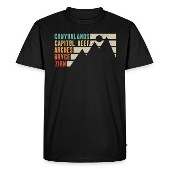 Explorez les montagnes des parcs nationaux de l’Utah - T-shirt Premium bio Homme - noir - Devant - Nico (187cm)