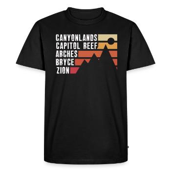 Explore Utah National Parks Mountains - Men's Premium Organic T-Shirt - black - Front - Nico (187cm)
