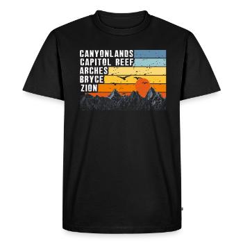 Explorez les montagnes des parcs nationaux de l’Utah - T-shirt Premium bio Homme - noir - Devant - Nico (187cm)