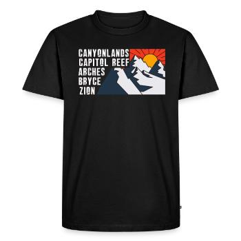 Explorez les montagnes des parcs nationaux de l’Utah - T-shirt Premium bio Homme - noir - Devant - Nico (187cm)