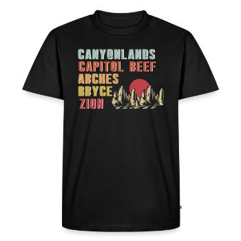 Explore Utah National Parks Mountains - Men's Premium Organic T-Shirt - black - Front - Nico (187cm)