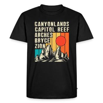 Explore Utah National Parks Mountains - Men's Premium Organic T-Shirt - black - Front - Nico (187cm)