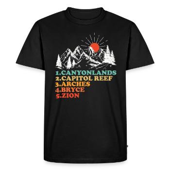 Explore Utah National Parks Mountains - Men's Premium Organic T-Shirt - black - Front - Nico (187cm)