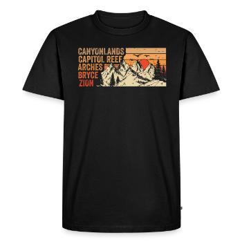 Explorez les montagnes des parcs nationaux de l’Utah - T-shirt Premium bio Homme - noir - Devant - Nico (187cm)