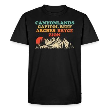 Explore Utah National Parks Mountains - Men's Premium Organic T-Shirt - black - Front - Nico (187cm)