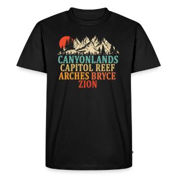 Explorez les montagnes des parcs nationaux de l’Utah - T-shirt Premium bio Homme - noir - Devant - Nico (187cm)