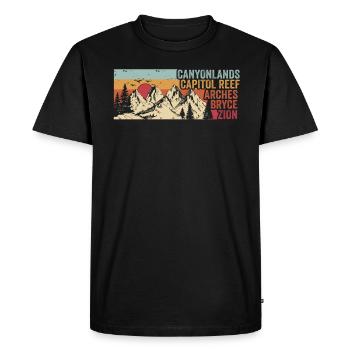 Explore Utah National Parks Mountains - Men's Premium Organic T-Shirt - black - Front - Nico (187cm)