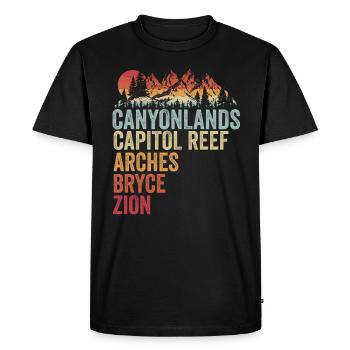 Explorez les montagnes des parcs nationaux de l’Utah - T-shirt Premium bio Homme - noir - Devant - Nico (187cm)