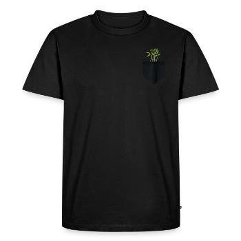 Jardinier Urbain Hommes Femmes Microgreens - T-shirt Premium bio Homme - noir - Devant - Nico (187cm)
