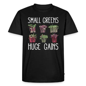 Jardinier Urbain Hommes Femmes Microgreens - T-shirt Premium bio Homme - noir - Devant - Nico (187cm)