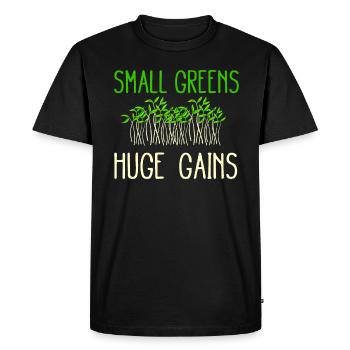 Jardinier Urbain Hommes Femmes Microgreens - T-shirt Premium bio Homme - noir - Devant - Nico (187cm)