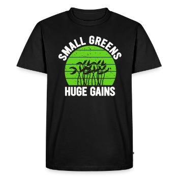 Jardinier Urbain Hommes Femmes Microgreens - T-shirt Premium bio Homme - noir - Devant - Nico (187cm)