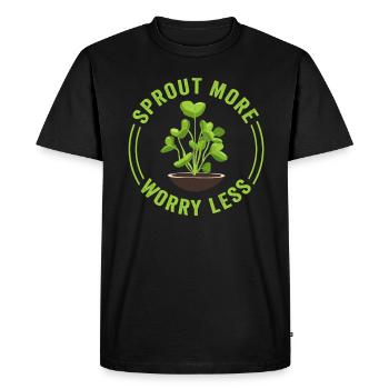 Jardinier Urbain Hommes Femmes Microgreens - T-shirt Premium bio Homme - noir - Devant - Nico (187cm)
