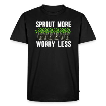 Jardinier Urbain Hommes Femmes Microgreens - T-shirt Premium bio Homme - noir - Devant - Nico (187cm)