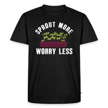 Jardinier Urbain Hommes Femmes Microgreens - T-shirt Premium bio Homme - noir - Devant - Nico (187cm)