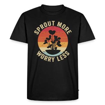 Jardinier Urbain Hommes Femmes Microgreens - T-shirt Premium bio Homme - noir - Devant - Nico (187cm)