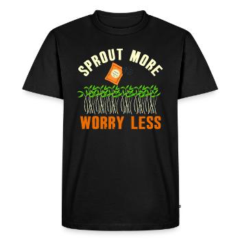 Jardinier Urbain Hommes Femmes Microgreens - T-shirt Premium bio Homme - noir - Devant - Nico (187cm)