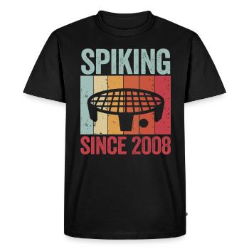 Spiking Since 1989 Spikeball Roundnet - Men's Premium Organic T-Shirt - black - Front - Nico (187cm)