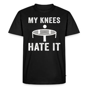 My Knees Hate It Roundnet Spike Ball - Men's Premium Organic T-Shirt - black - Front - Nico (187cm)