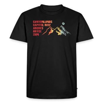 Explorez les montagnes des parcs nationaux de l’Utah - T-shirt Premium bio Homme - noir - Devant - Nico (187cm)