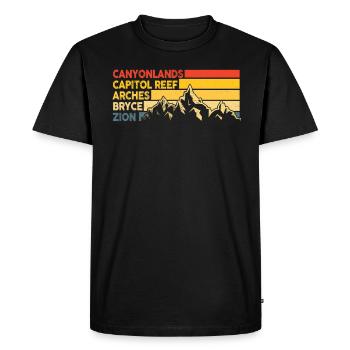 Explorez les montagnes des parcs nationaux de l’Utah - T-shirt Premium bio Homme - noir - Devant - Nico (187cm)