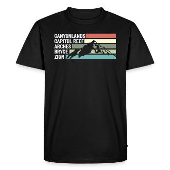 Explorez les montagnes des parcs nationaux de l'Utah - T-shirt Premium bio Homme - noir - Devant - Nico (187cm)
