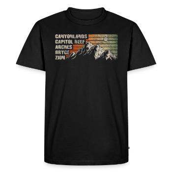 Explorez les montagnes des parcs nationaux de l'Utah - T-shirt Premium bio Homme - noir - Devant - Nico (187cm)