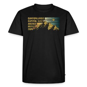 Explorez les montagnes des parcs nationaux de l’Utah - T-shirt Premium bio Homme - noir - Devant - Nico (187cm)
