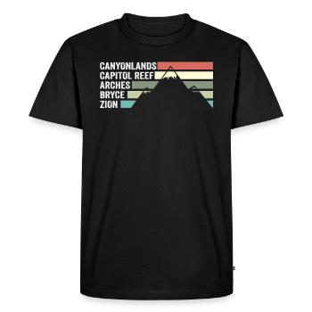 Explore Utah National Parks Mountains - Men's Premium Organic T-Shirt - black - Front - Nico (187cm)