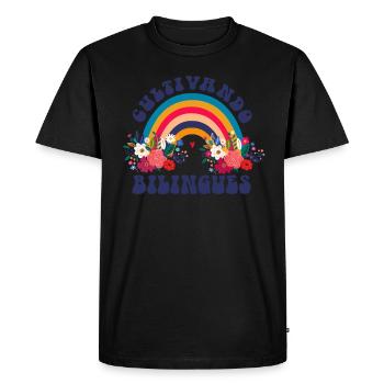 Cultivando Bilingües Spanish Teacher - Men's Premium Organic T-Shirt - black - Front - Nico (187cm)