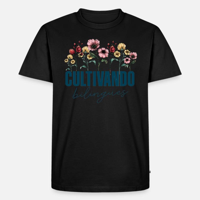 Cultivando Bilingües Spanischlehrer - Männer Premium Bio T-Shirt - Schwarz