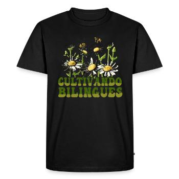 Cultivando Bilingües Spanish Teacher - Men's Premium Organic T-Shirt - black - Front - Nico (187cm)