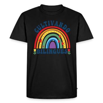 Cultivando Bilingües Professeur d’espagnol - T-shirt Premium bio Homme - noir - Devant - Nico (187cm)