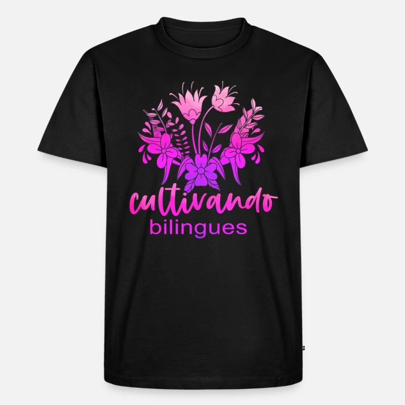 Cultivando Bilingües Spanischlehrer - Männer Premium Bio T-Shirt - Schwarz