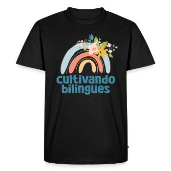 Cultivando Bilingües Spanish Teacher - Men's Premium Organic T-Shirt - black - Front - Nico (187cm)