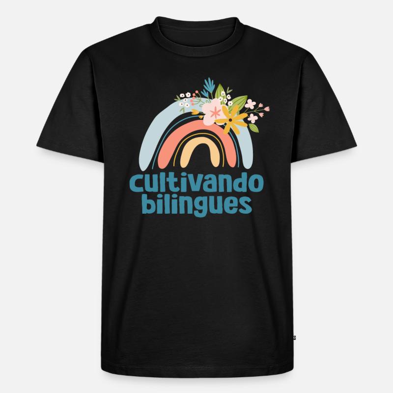 Cultivando Bilingües Spanischlehrer - Männer Premium Bio T-Shirt - Schwarz