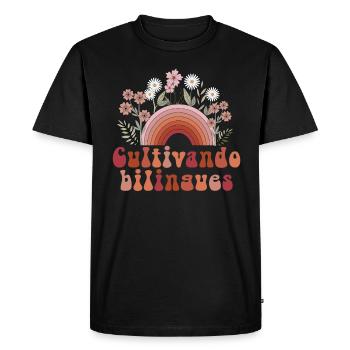 Cultivando Bilingües Spanish Teacher - Men's Premium Organic T-Shirt - black - Front - Nico (187cm)