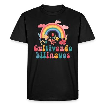 Cultivando Bilingües Spanish Teacher - Men's Premium Organic T-Shirt - black - Front - Nico (187cm)