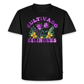 Cultivando Bilingües Spanish Teacher - Men's Premium Organic T-Shirt - black - Front - Nico (187cm)