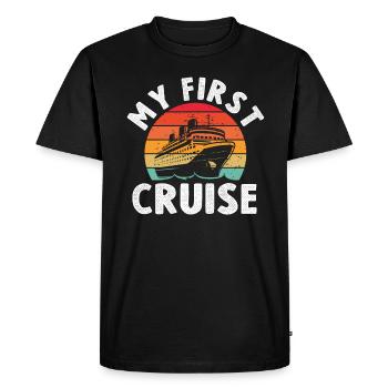 Mes premières vacances en famille en croisière - Amusant - T-shirt Premium bio Homme - noir - Devant - Nico (187cm)