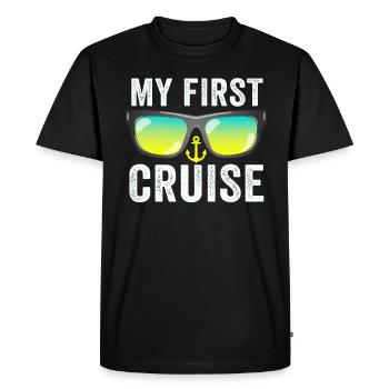 Mes premières vacances en famille en croisière - Amusant - T-shirt Premium bio Homme - noir - Devant - Nico (187cm)