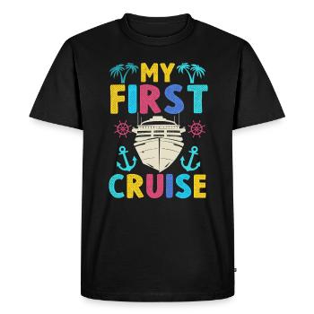 Mes premières vacances en famille en croisière - Amusant - T-shirt Premium bio Homme - noir - Devant - Nico (187cm)