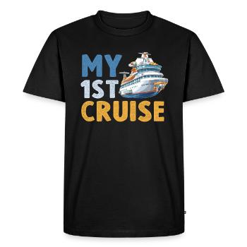 Mes premières vacances en famille en croisière - Amusant - T-shirt Premium bio Homme - noir - Devant - Nico (187cm)