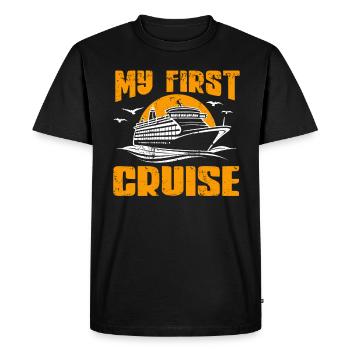 Mes premières vacances en famille en croisière - Amusant - T-shirt Premium bio Homme - noir - Devant - Nico (187cm)