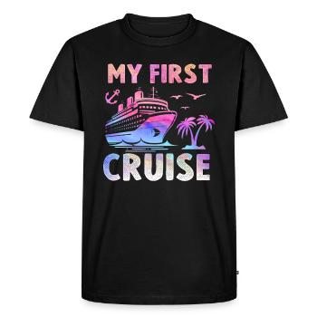 Ma première croisière en famille - Fun - T-shirt Premium bio Homme - noir - Devant - Nico (187cm)