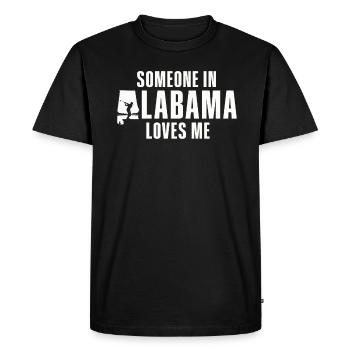 Quelqu’un en Alabama m’aime - T-shirt Premium bio Homme - noir - Devant - Nico (187cm)