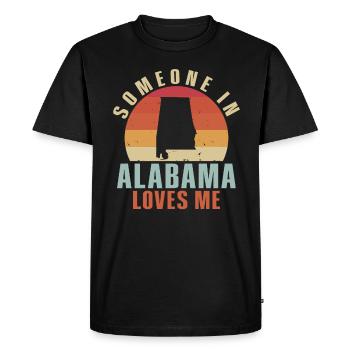 Quelqu’un en Alabama m’aime - T-shirt Premium bio Homme - noir - Devant - Nico (187cm)