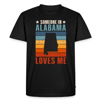 Quelqu’un en Alabama m’aime - T-shirt Premium bio Homme - noir - Devant - Nico (187cm)