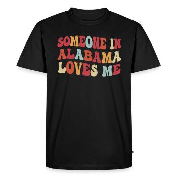 Quelqu’un en Alabama m’aime - T-shirt Premium bio Homme - noir - Devant - Nico (187cm)