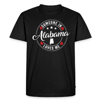 Quelqu’un en Alabama m’aime - T-shirt Premium bio Homme - noir - Devant - Nico (187cm)